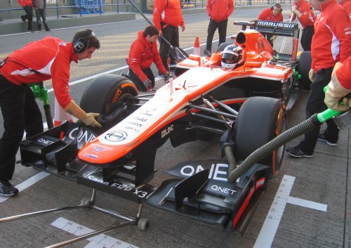 Max Chilton gave the new MR02 its first laps this morning. Photo: AC