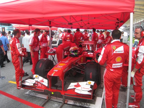Ferrari's development programme has been in tents