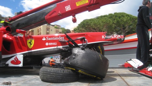 Massa's car was badly damaged in the shunt. Photo: AC