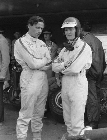 Jonathan Williams chatting with Jim Clark