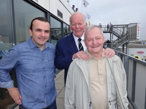 The writer with Charles Lucas (centre) and Jonathan at Zandvoort last year