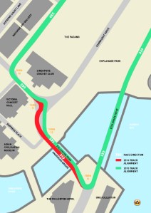 The Singapore track has been modified at Turns 11-13